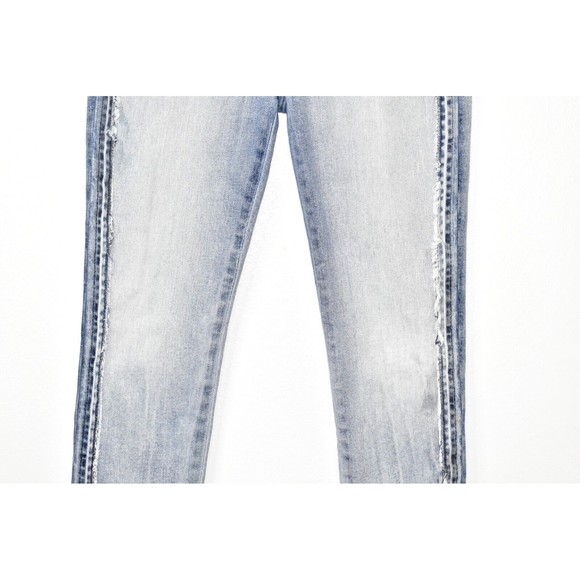 Hudson Barbara High Rise Super Skinny Ankle Jeans Size 27 Fray Raw Hem Cropped - Picture 6 of 14